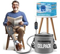 celpack Machine de thérapie à glace portable pour récupération postopératoire, blessures sportives, douleurs au genou, entorses et gonflements, genouillère complète avec pompe silencieuse et minuterie