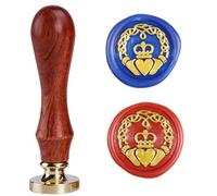 Celtic Claddagh Wax Seal Stamp Irish Claddagh Vintage Wax Sealing Stamps 3cm Sealing Wax Laiton Stamp Head avec poignée en palissandre