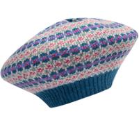Celtic & Co. Beret Celtic & Co Fair Isle bleu en laine d'agneau