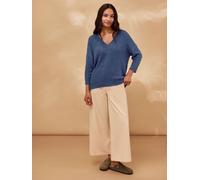 Celtic & Co. Celtic & Co. Blue Linen Blend V-Neck Jumper