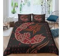 Celtic Dragon Design Linge de Lit Microfibre résistante 3 Pièces 3D Imprimée Facile d'entretien Tribal Art Style Parure de Lit avec Taie d'oreiller Ultra Douce for Chambre de garçons King（220x240cm）