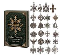 Celtic Faith Calendrier de l'Avent de Noël 2025 | Décoration de vacances en acrylique 2D 24 jours - Calendrier de compte à rebours à suspendre | Pour décoration d'intérieur, festival, porte d'entrée