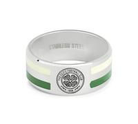 Celtic FC Bague en acier inoxydable 2 couleurs à rayures Taille S Homme Unisexe Cadeau de football