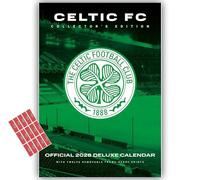 Celtic FC Calendrier mural 2026 A3 Deluxe avec autocollants d'organisation inclus
