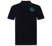 Celtic FC Officiel - Polo de Football pour Homme - avec Blason Officiel - Noir/Blason Unique - 3XL