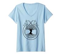 Celtic Irlande Motif nœud celtique viking T-Shirt avec Col en V