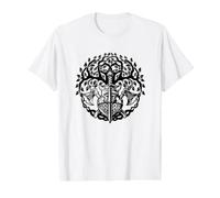 Celtic Irlande Motif nœud Celtique Viking T-Shirt Graphique avec Valeur, Homme, Blanc, S