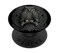 Celtic Knot Owl Viking Norse Mythology Symbol Aesthetic PopSockets PopGrip Adhésif