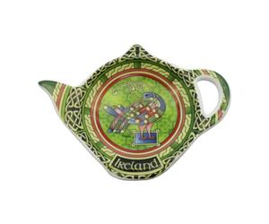 Celtic Peacock Ireland Teabag Holder With A Coloured Trinity Irish Design