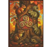 Celtic Squirrel, Chipmunk and Hedgehog Journal - 8.5" × 11″ Autumn Edition (120 Lined Pages): A Whimsical Woodland Notebook, Mystical Celtic Norse ... and as a Tarot or Oracle Companion!