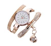 Celucke Montre Femmes avec Bracelet en Cordon Tourné Pendentif Diamant, Montres à Quartz analogique Fashion Luxe élégantes Simple Aiguille Cristal Poignet 2025
