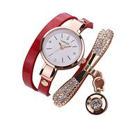 Celucke Montre Femmes avec Bracelet en Cordon Tourné Pendentif Diamant, Montres à Quartz analogique Fashion Luxe élégantes Simple Aiguille Cristal Poignet 2025