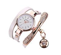 Celucke Montre Femmes avec Bracelet en Cordon Tourné Pendentif Diamant, Montres à Quartz analogique Fashion Luxe élégantes Simple Aiguille Cristal Poignet 2025