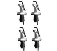 Celuicion 4 Pièces Verseur Bouchon Alcool Bouteille Becs Verseur Huile d'olive avec Bouchon en Caoutchouc Distributeur de de Vin Bouchon Doseur Argent