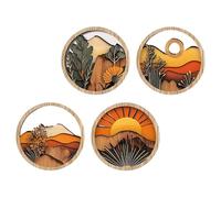 Celuicion Art mural Boho pour salon | Décoration de salon Boho - Cadres en bois géométriques décoration 20 cm pour patio, balcon, étagère, entrée, vitrine, couloir