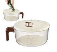 Celuicion Bol pour laver les fruits, bol à fruits à double couche avec passoire - récipient alimentaire avec poignée pliable et panier d'égouttage pour cuisine en plein air, barbecue, salade,