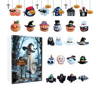 Celuicion Calendrier de l'Avent d'Halloween 2025 - Compte à rebours - Calendrier de l'Avent - Mini figurines d'horreur - Pour hommes, femmes, filles, adolescents, adultes, cuisine, maison, fête