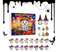 Celuicion Calendrier de l'Avent Halloween 24 Jours Thème Fantômes, Calendrier Compte à Rebours Halloween Extravagant - Décoration Ornement Acrylique 2D pour Fête Arbre Adultes