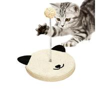 Celuicion Chat Scratch Post, griffoir pour chat | Boule en forme de tête de chat interactive en sisal, protection pour meubles de maison, jouet pour mouvement physique mental, cloche intégrée pour