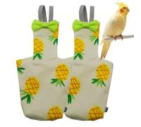 Celuicion Couches d'oiseaux, pour pigeons, petites couches pour oiseaux, réutilisables, lavables, 2 doublures douces, anti-fuites, couche d'entraînement réglable, impression ananas