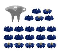 Celuicion Crampons pour Chaussures - Ensemble de Crampons Bleus - 20 Pointes amortissantes antidérapantes pour Une Meilleure adhérence et stabilité sur Les Chaussures de Sport en Plein air par