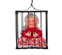 Celuicion Décorations d'halloween de Prisonnier - Prisonnier en Cage Effrayant en Cage | Décor d'halloween Hurlant avec détecteur de Mouvement et de lumière, décoration animée