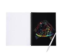 Celuicion Livre de Coloriage à Gratter pour - Carnet de Dessin à Gratter - Activité Ludique avec Stylet Bois Maison Voyage École Créativité