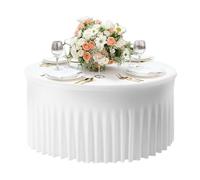 Celuicion Nappe avec Ourlet - Nappe élastique pour Banquet - avec Jupe - pour Mariage, Anniversaire, Remise de diplôme, fête prénatale, baptême, Banquet, Carnaval, Halloween - 150 cm - 180 cm