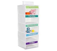Celuicion Organisateur de Vêtements Jours de la Semaine,Rangement Habits 5 Étagères,Organisateur Hebdomadaire de Vêtements - pour Maison École Dortoir Garde-Robe Bébé Ado Fille