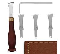 Celuicion Outil de des Bords en Cuir | Outil de décoration de Bord en Acier Inoxydable - Pince à gaufrer pour Cuir avec poignée en Bois pour Couper, Portefeuille, Sacs, Chaussures, Ceintures