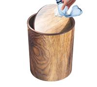 Celuicion Panier à déchets de salle de bain grain bois - seau à ordures avec finition effet bois et couvercle | poubelle style rétro pour salle de bain, salon, bureau, dortoir de garage