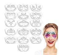 Celuicion Pochoir De Maquillage Visage Réutilisable Enfant,16 Motifs Réutilisables pour Peinture Faciale - Modèle pour Événements Scolaires, Fêtes de Pâques et Halloween
