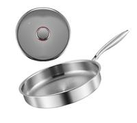 Celuicion Poêle à frire | Poêle en de titane antiadhésive | avec couvercle pour cuisine à induction, grille, cuisinière, cuisinière, œufs, Omelette, crêpes, pour appartement et