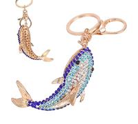 Celuicion Porte-clés Baleine - Charme Sac Baleine 3D Anneau Clé - Accessoire de Bijouterie Brillant pour Femmes, Cadeau pour Fille, Copine, Mère, Épouse