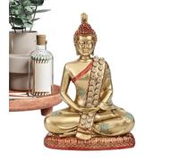 Celuicion Statue de Bouddha Dorée | Figurine De Bouddha Zen en Résine Petite pour Table | Décoration De Maison, Modèle Décoratif De Méditation pour Salon Chambre Salle De Thé