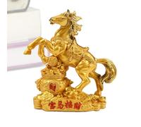 Celuicion Statues de cheval Accessoires de maison, 2026 Résine Décoration d'art chinois, Année du Cheval Figurine de collection, pour chambre à coucher, lieu de travail, bibliothèque, armoire