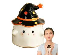 Celuicion Tasse à café d'Halloween, tasse en céramique à thème fantôme - Tasse de 355 ml pour boissons froides et chaudes, café, thé, maison, voyage, avion, anniversaire, vacances