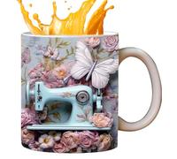 Celuicion Tasse en céramique - Tasse design 3D pour machine à coudre 330 ml, décoration en céramique originale pour femmes hommes ménage bar quilting amateurs anniversaire thé