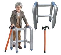 Celvibe Ensemble déambulateur gonflable et canne de marche, accessoires amusants comme grand-père, pour carnaval ou cosplay à la retraite, style 2