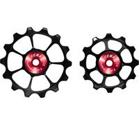 CEMA Galet de dérailleur aluminium Shimano 105 Ultegra 12 vitesses rouge/noir