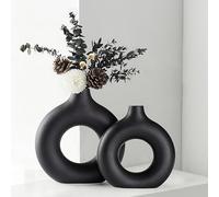 CEMABT Vases pour Herbe de la Pampa, Vase créatif Moderne pour décoration d'intérieur, Vase Fait à la Main, Fleurs séchées en céramique Noire, Ornements pour Le Bureau, la décoration de la Maison…