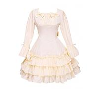 Cemavin Robe de Lolita Douce Multicouches Manches Longues Ivoire