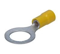 Cembre 10x Cosses à Œillet Isolées GF-M14 - Connecteurs Jaunes M14 | Bornes à sertir en laiton étamé Cu-ETP pour installations électriques sûres. Température de -20 à +80 °C. Lot de 10.