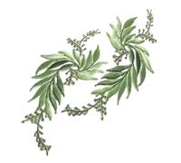 CEMELI 18 * 8CM 1 Paire de Grandes Feuilles Dos Colle Patchs appliqués Patchs de Broderie pour vêtements Fer sur Patchs de Broderie Fleurs pour vêtements