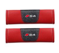 CEMELI 2 pièces Voiture Protège Ceintures de Sécurité Coussin Cuir pour Audi S4 Adultes et Enfants Accessoires intérieurs Automobiles