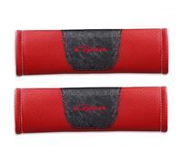 CEMELI 2 pièces Voiture Protège Ceintures de Sécurité Coussin Cuir pour Daihatsu Copen Adultes et Enfants Accessoires intérieurs Automobiles,B-Red