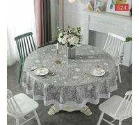 CEMELI Nappe Ronde en Plastique PVC 180-220cm gaufrage géométrique Doux Salle à Manger Salon Toile cirée imperméable Tapis de Couverture décoration de la Maison