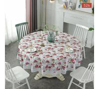 CEMELI Nappe Ronde en Plastique PVC 180-220cm gaufrage géométrique Doux Salle à Manger Salon Toile cirée imperméable Tapis de Couverture décoration de la Maison