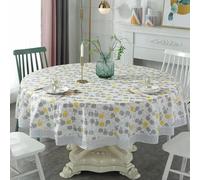 CEMELI Nappe Ronde en PVC de 137 à 220 cm imperméable et résistante à l'huile pour Table à Manger extérieur pour Cuisine et Table à Manger décoration de pièce extérieure idéale pour Les fêtes
