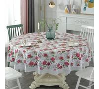 CEMELI Nappe Ronde en PVC de 137 à 220 cm imperméable et résistante à l'huile pour Table à Manger extérieur pour Cuisine et Table à Manger décoration de pièce extérieure idéale pour Les fêtes